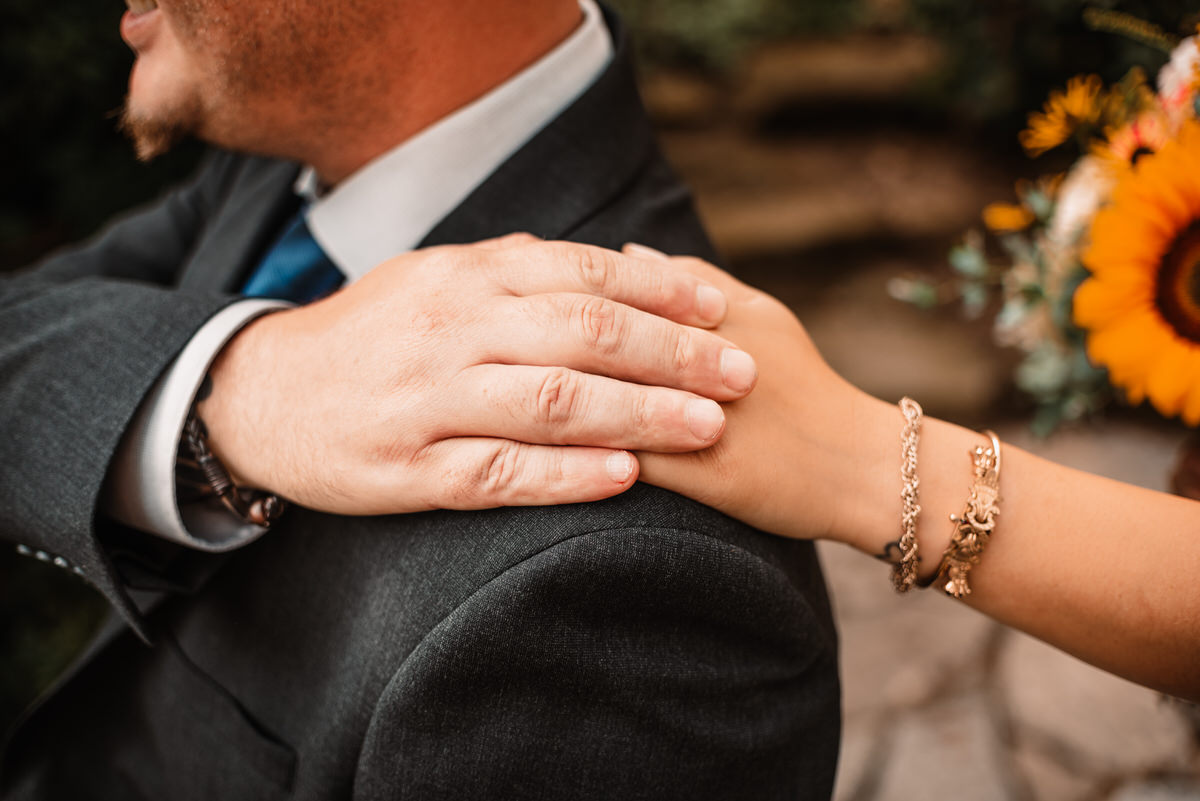 maryland wedding photographer first look close up of hands